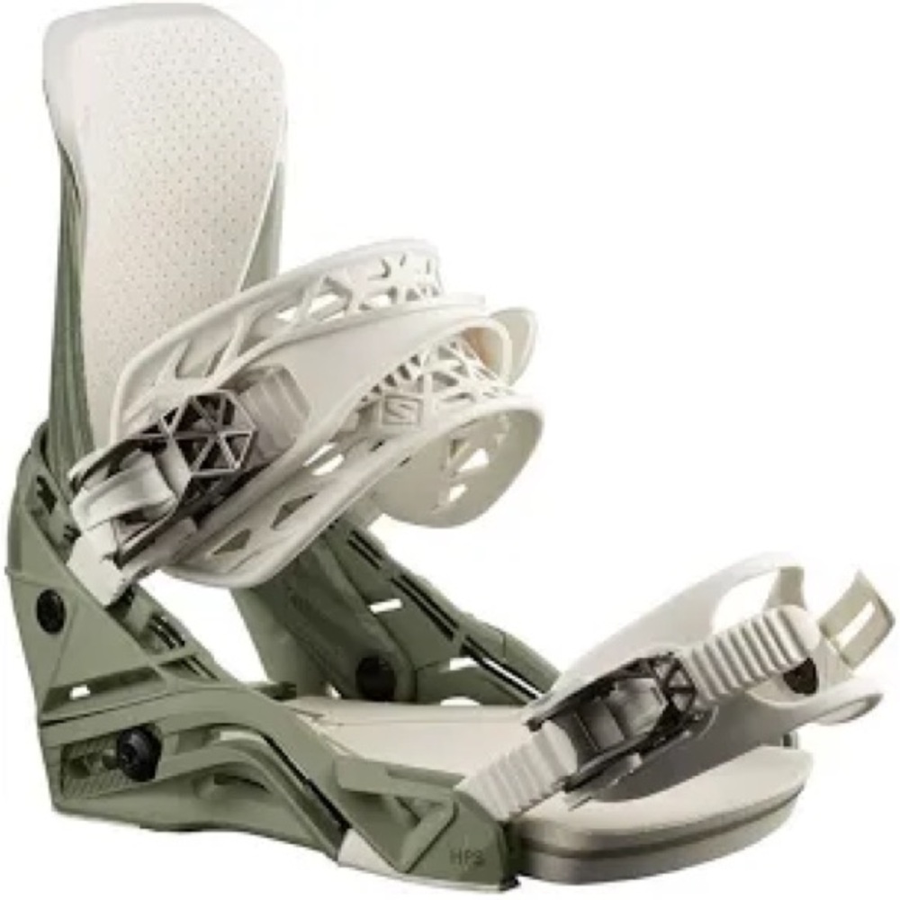 Salomon District Hps Snowboard Bindings 2023 in White and Green